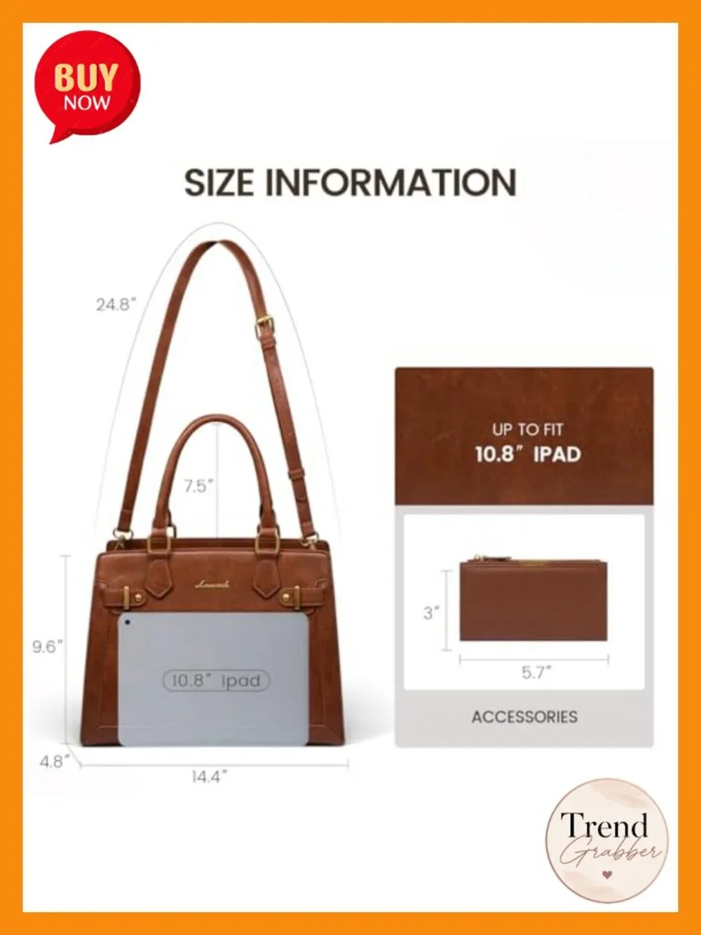 PU Leather Satchel Tote Shoulder Bag for Women Multi-Pocket Handbag